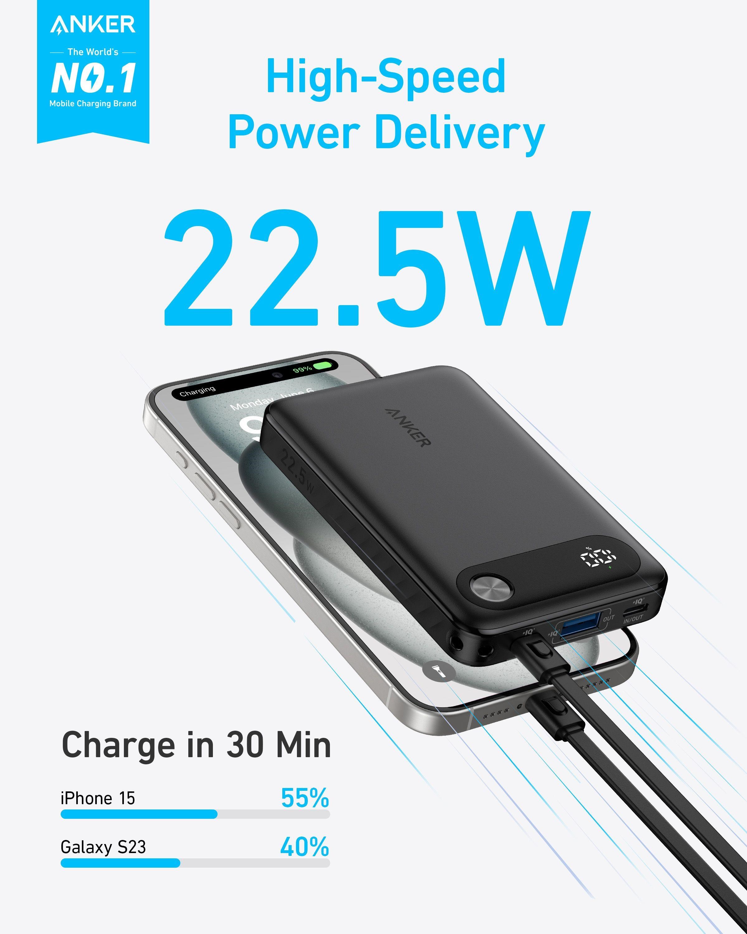 Anker Powerbanka,  kapacita 10000mAh,  max. výkon 30W,  PowerIQ 3.0 (podpora PD,  QC a PPS),  Black0 