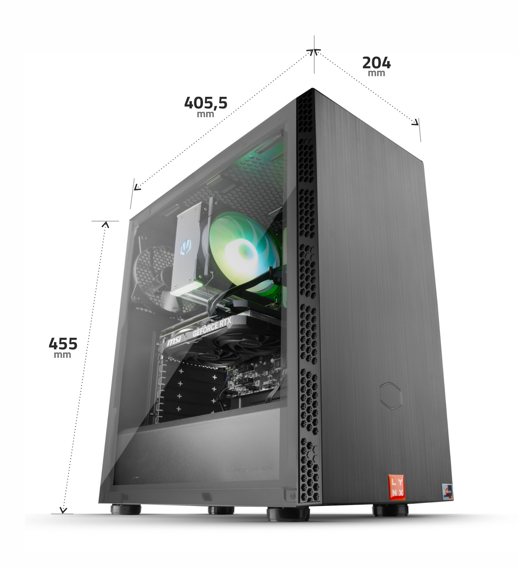oLYNX Challenger Ryzen 7 5700 32GB 1TB SSD NVMe RTX 4060 8G W11 Home2 