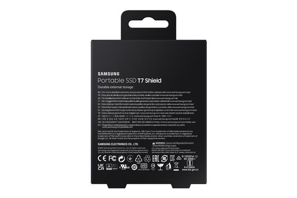 Externý SSD disk Samsung T7 Shield - 2 TB - vodotesný,  prachotesný,  odolný voči pádu z výšky 3 m,  USB3.2 Gen2,  stupeň k4 