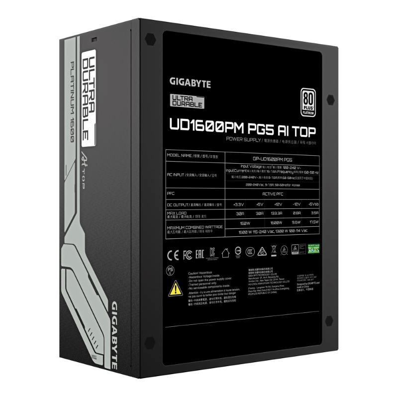 GIGABYTE zdroj UD1600PM PG5 AI TOP,  1600W,  80+ Platinum,  140mm fan6 
