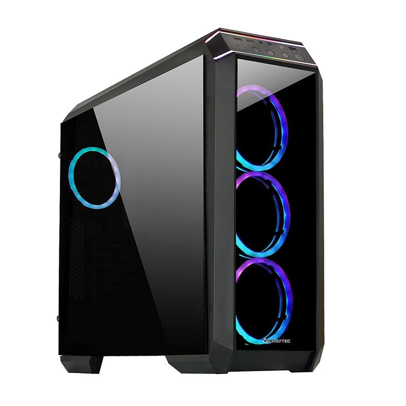CHIEFTEC skříň STALLION II,  ATX,  1x USB-C 3.2,  2x USB 3.1,  1x USB 2.0,  4x 120mm RGB Fan,  černá0 
