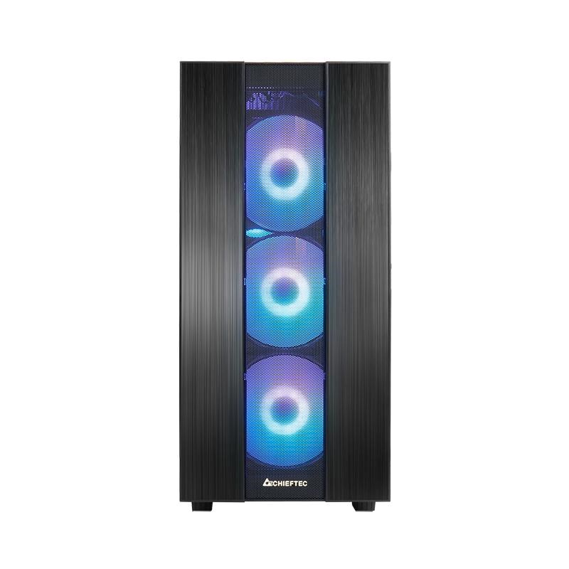 CHIEFTEC skříň HUNTER 2,  ATX,  1x USB-C,  1x USB 3.1,  4x 120mm ARGB Fan,  ARGB Hub,  černá3 