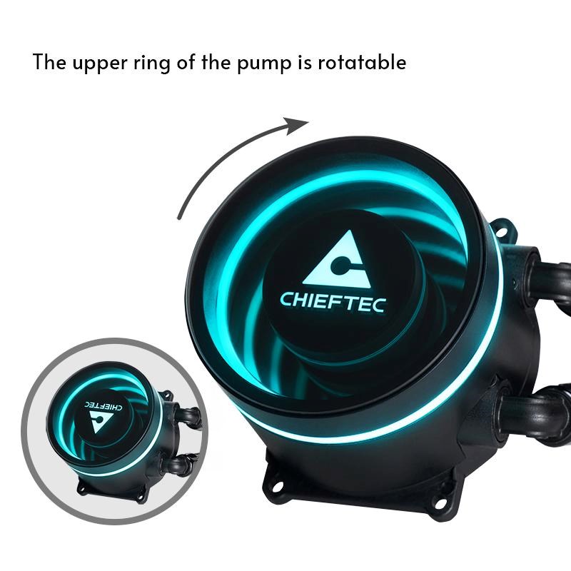 CHIEFTEC vodní chlazení CPU Iceberg 360 Dark,  3x120mm,  ARGB vodní blok,  LGA1851,  AM5,  černá4 
