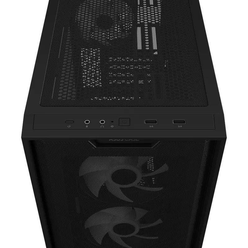 ASUS case A21 PLUS,  Mini Tower,  průhledná bočnice,  4x 120mm ARGB Fan,  černá5 