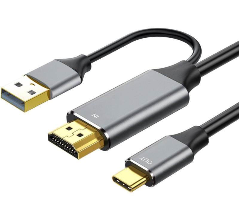 PremiumCord HDMI2.0 na USB-C kábel pre monitory, 2m
