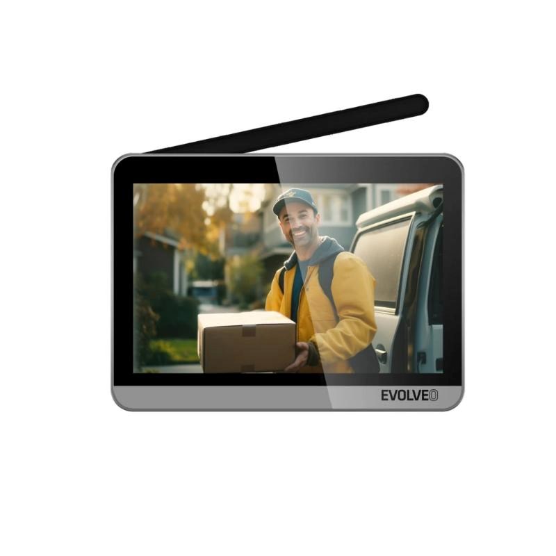 EVOLVEO DoorPhone W7,  Sada domácího bezdrátového videotelefonu s WiFi černý stříbrný monitor3 