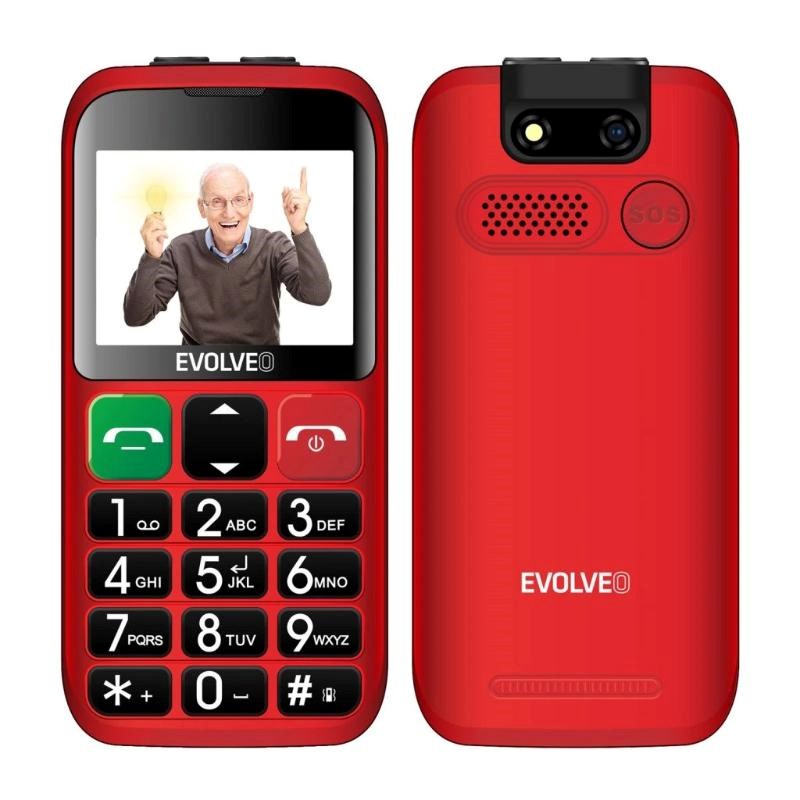 EVOLVEO Mobilní telefon pro seniory s nabíjecím stojánkem EasyPhone ET, červená0 