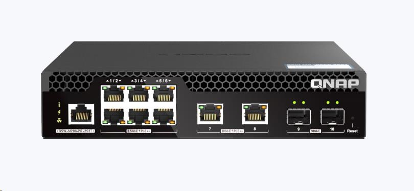 QNAP switch QSW-M2106PR-2S2T (2xSFP+, 2x10GbE, 6x2, 5GbE, 8xPoE++, 310W)0 