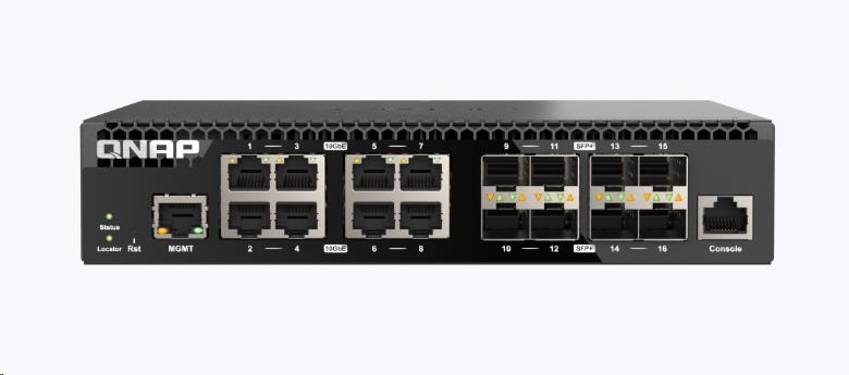 QNAP riadený switch QSW-M3216R-8S8T (8x 10GbE porty + 8x 10G SFP+ porty, polovičná šírka)2 