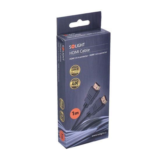 Solight HDMI kabel s Ethernetem,  HDMI 1.4 A konektor - HDMI 1.4 A konektor,  blistr,  1m1 