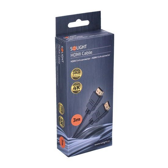 Solight HDMI kabel s Ethernetem,  HDMI 1.4 A konektor - HDMI 1.4 A konektor,  blistr,  3m1 