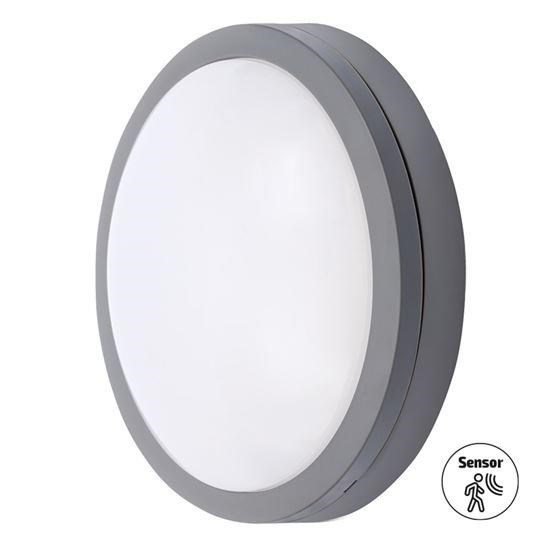 Solight LED venkovní osvětlení se senzorem Siena,  šedé,  20W,  1500lm,  4000K,  IP54,  23cm1 