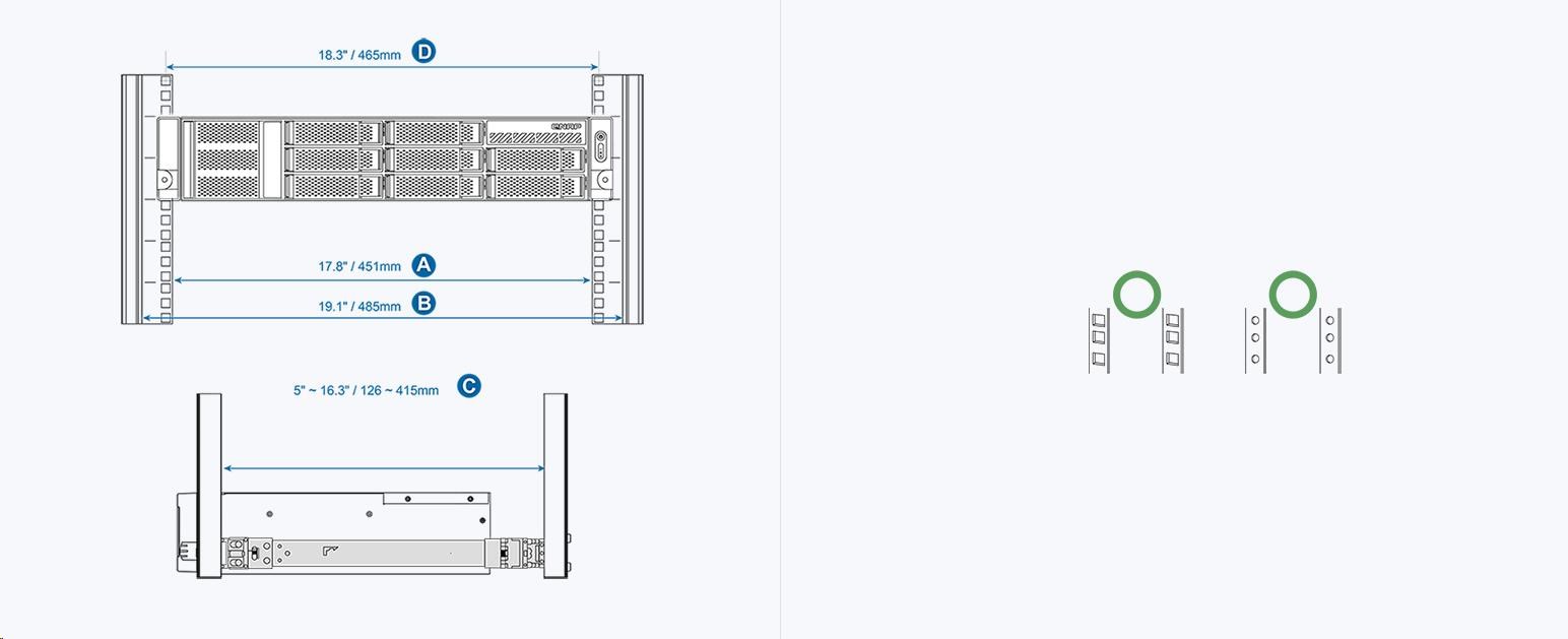 QNAP RAIL-S01 krátké ližiny do racku1 