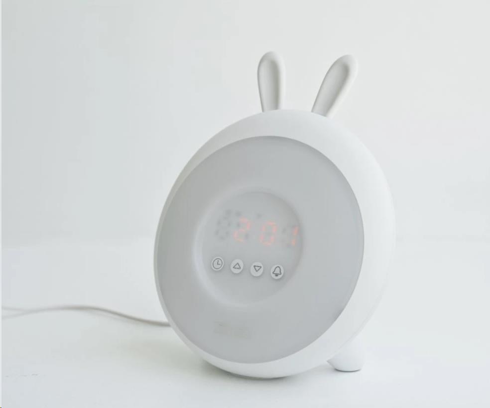 Rabbit & Friends Dětská lampička s budíkem | Bílá0 