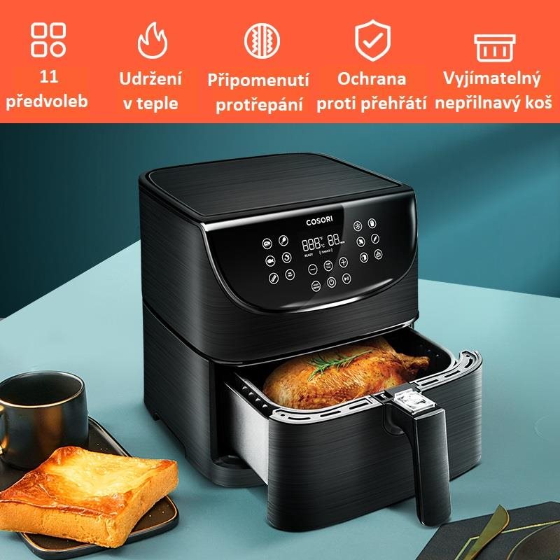 BAZAR - Cosori CP158-AF PREMIUM – horkovzdušná digitální fritéza,  černá - Poškozený obal (Komplet)3 