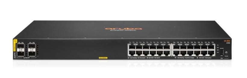 HPE Aruba Networking CX 6100 24G Class4 PoE 4SFP+ 370W Switch JL677A1 