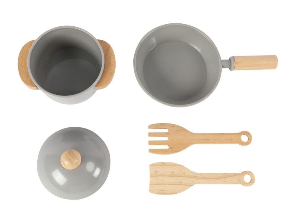 Dětská dřevěná kuchyňka Classic s rozšířeným příslušenstvím + textilní set ZDARMA5 
