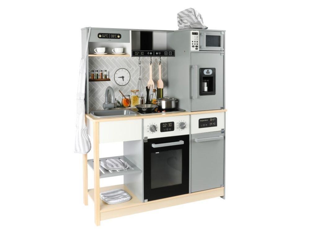 Dětská dřevěná kuchyňka s rozšířeným příslušenstvím + textilní set ZDARMA - moderní design3 