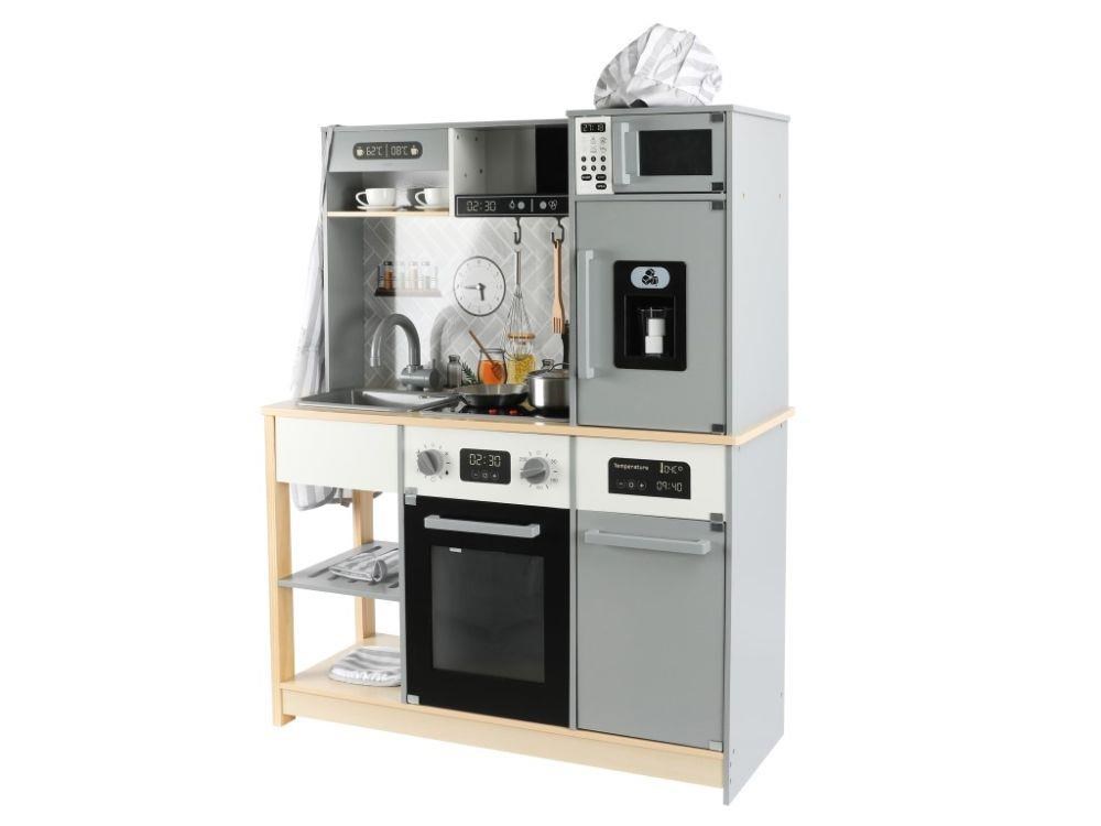 Dětská dřevěná kuchyňka s rozšířeným příslušenstvím + textilní set ZDARMA - moderní design4 