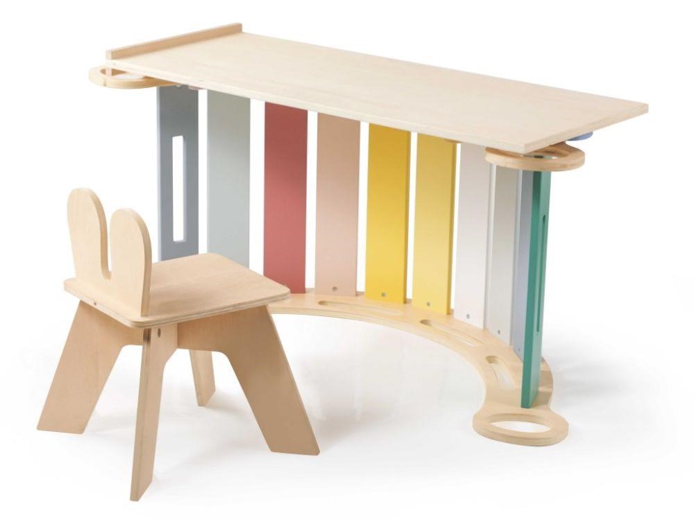 Dřevěná montessori houpačka 100 cm 6v1 max s prknem a židlí - set pastel2 