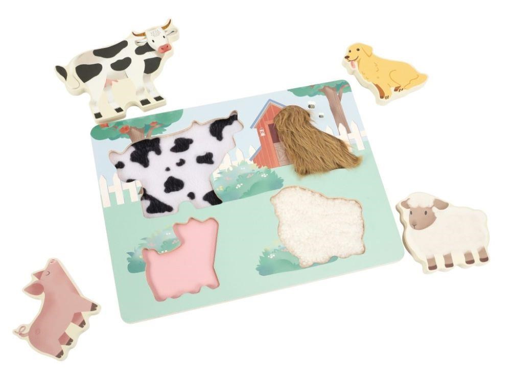 Dřevěné dotykové vkládací puzzle pro děti - Farma1 