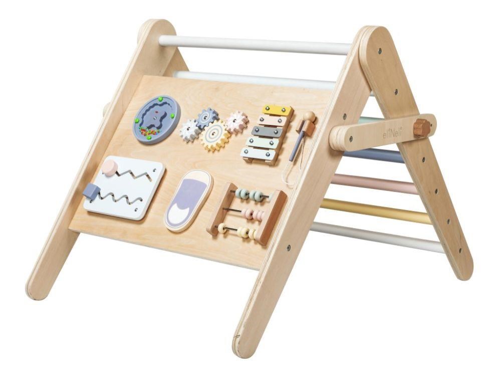 Montessori rostoucí Piklerové trojúhelník 3v1 s activity boardem a prknem 2v1 - pastel - 2. jakost1 