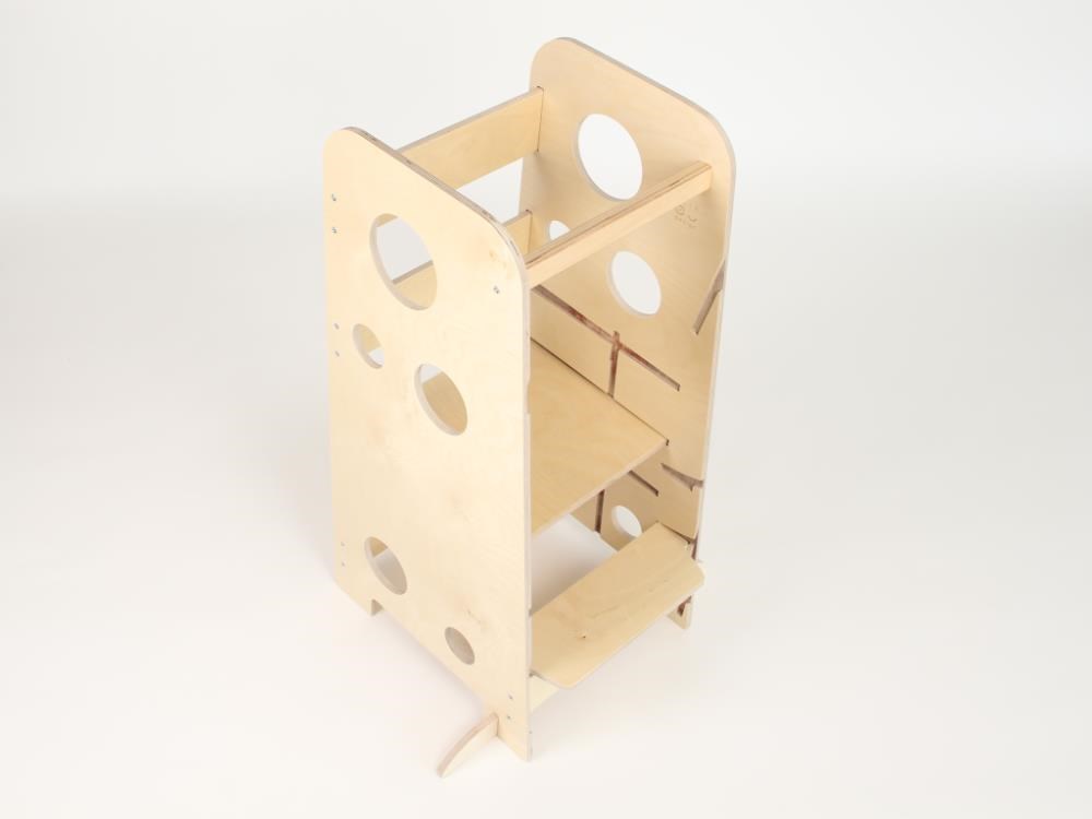 Rostoucí učící věž 3v1 Bublina Max 90 cm se stabilizačními prvky, bezbarvý lak6 