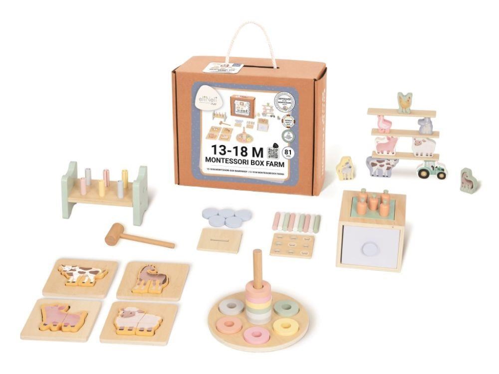 Sada montessori hraček pro děti od 1 roku (13–18 měsíců) Farma - edukativní box0 