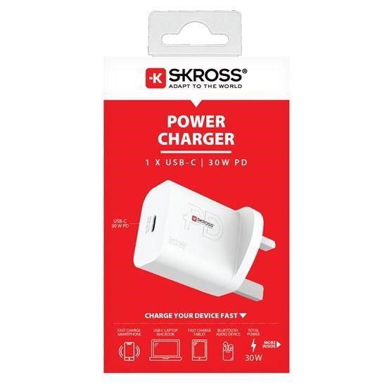 SKROSS USB-C nabíjecí adaptér Power charger 30W UK, Power Delivery, typ G3 