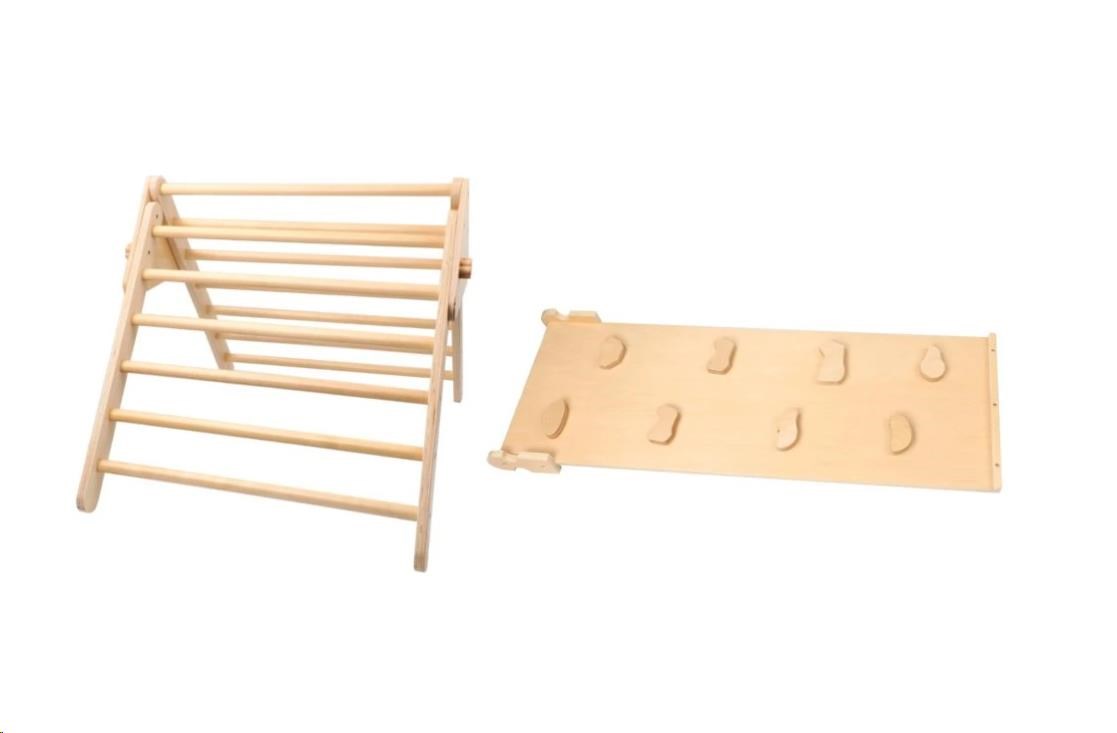 Dřevěný Piklerové trojúhelník set (prolézačka do interiéru) - natur0 