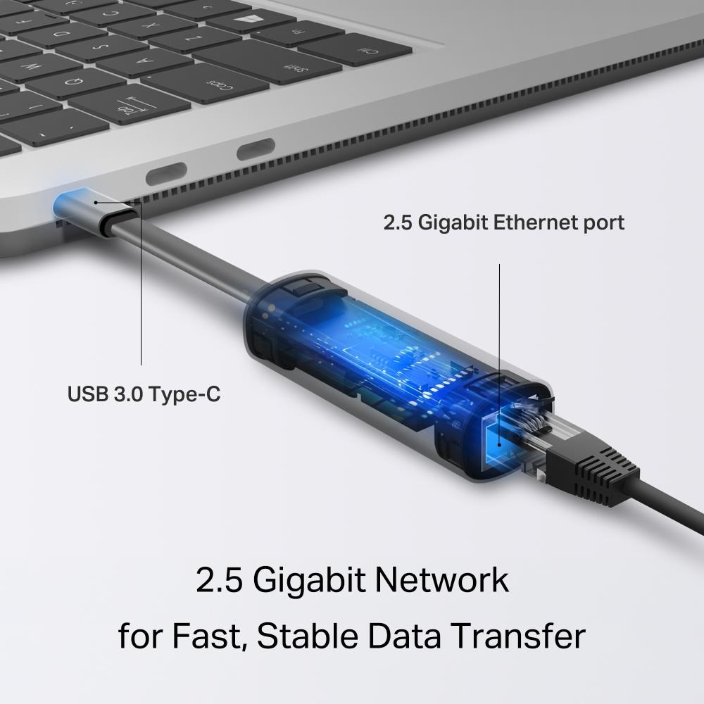 TP-Link UE302C USB-C/Ethernet síťový adaptér (1xUSB3.0 -> 1x2,5GbE)3 