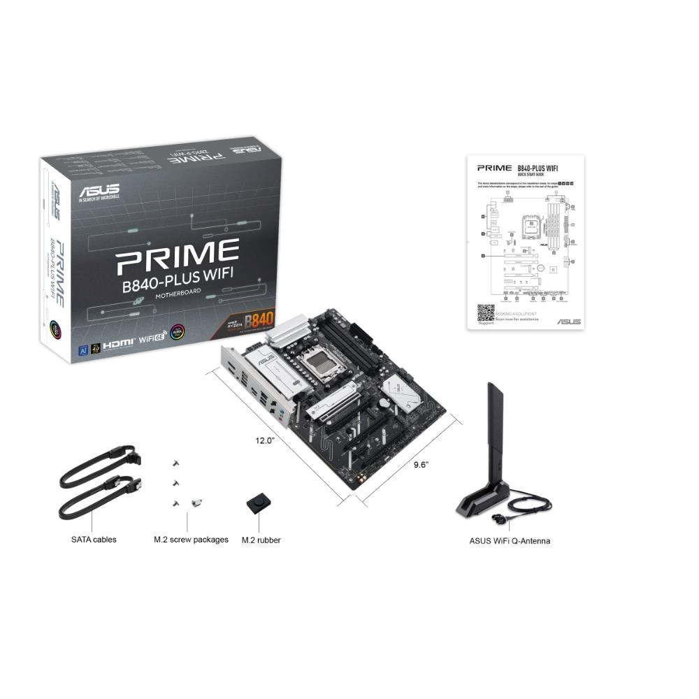 ASUS MB Sc AM5 PRIME B840-PLUS WIFI,  AMD B840,  4xDDR5,  1xDP,  1xHDMI,  WiFi,  ATX5 