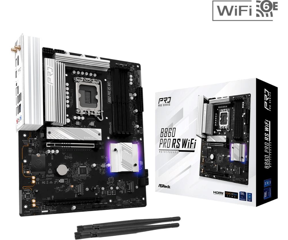 ASRock MB Sc LGA1851 B860 Pro RS WiFi,  Intel B860,  4xDDR5,  1xDP,  1xHDMI,  WiFi,  ATX0 