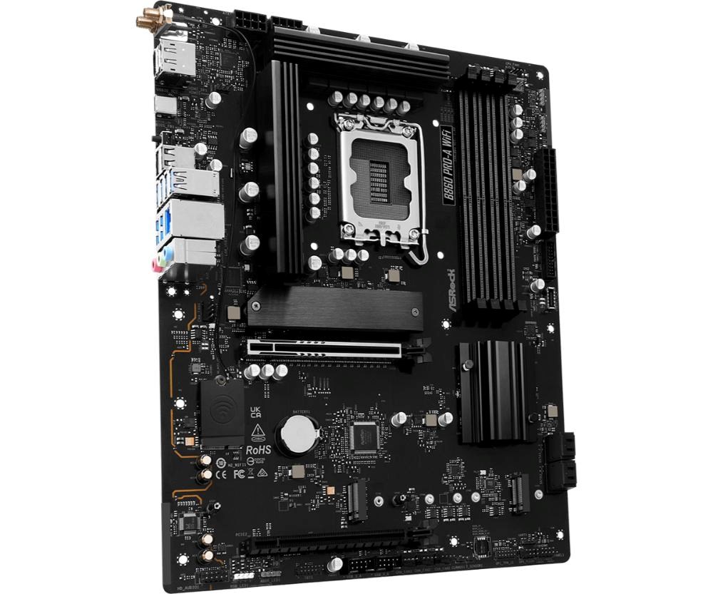 ASRock MB Sc LGA1851 B860 Pro-A WiFi,  Intel B860,  4xDDR5,  1xDP,  1xHDMI,  WiFi,  ATX2 