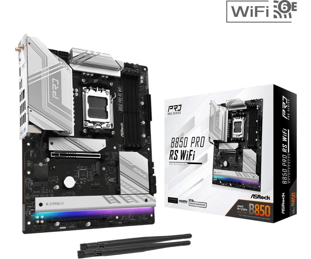ASRock MB Sc AM5 B850 Pro RS WiFi,  AMD B850,  4xDDR5,  1xUSB-C,  HDMI,  WiFi,  ATX0 