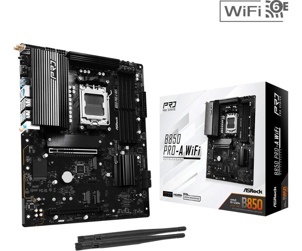 ASRock MB Sc AM5 B850 Pro-A WiFi, AMD B850, 4xDDR5, 1xUSB-C, 1xHDMI, WiFi, ATX0 