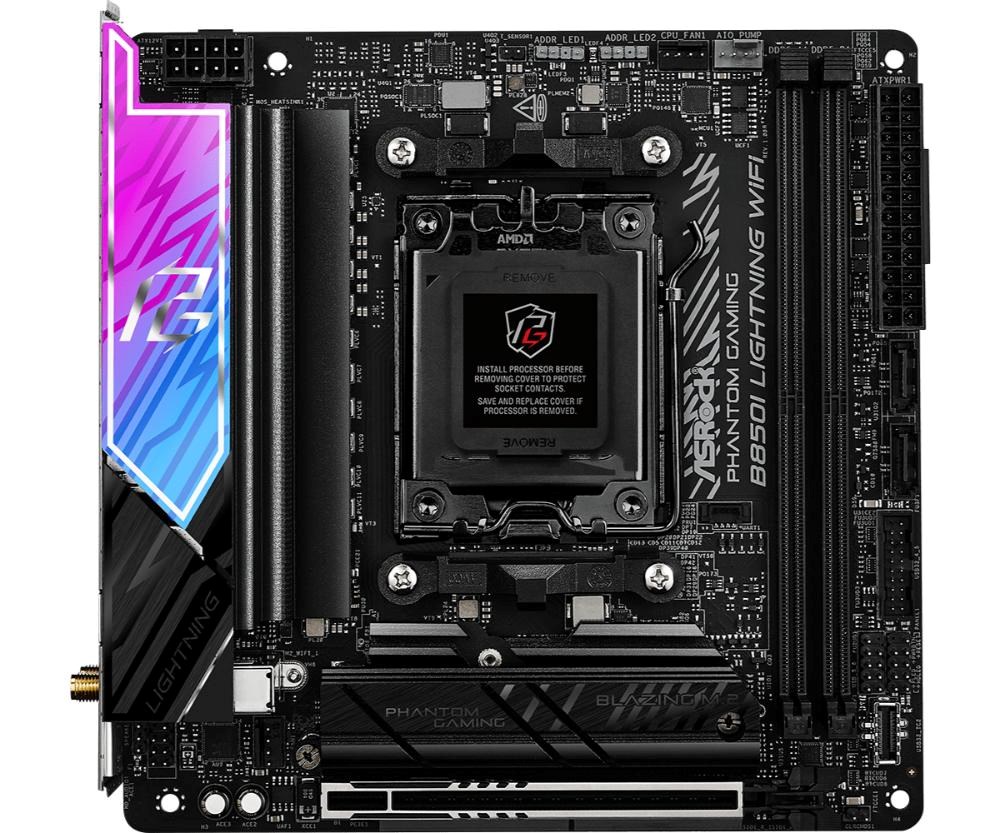 ASRock MB Sc AM5 B850I Lightning WiFi, AMD B850, 2xDDR5, 1xThunderbolt, 1xHDMI, WiFi, Mini-ITX1 