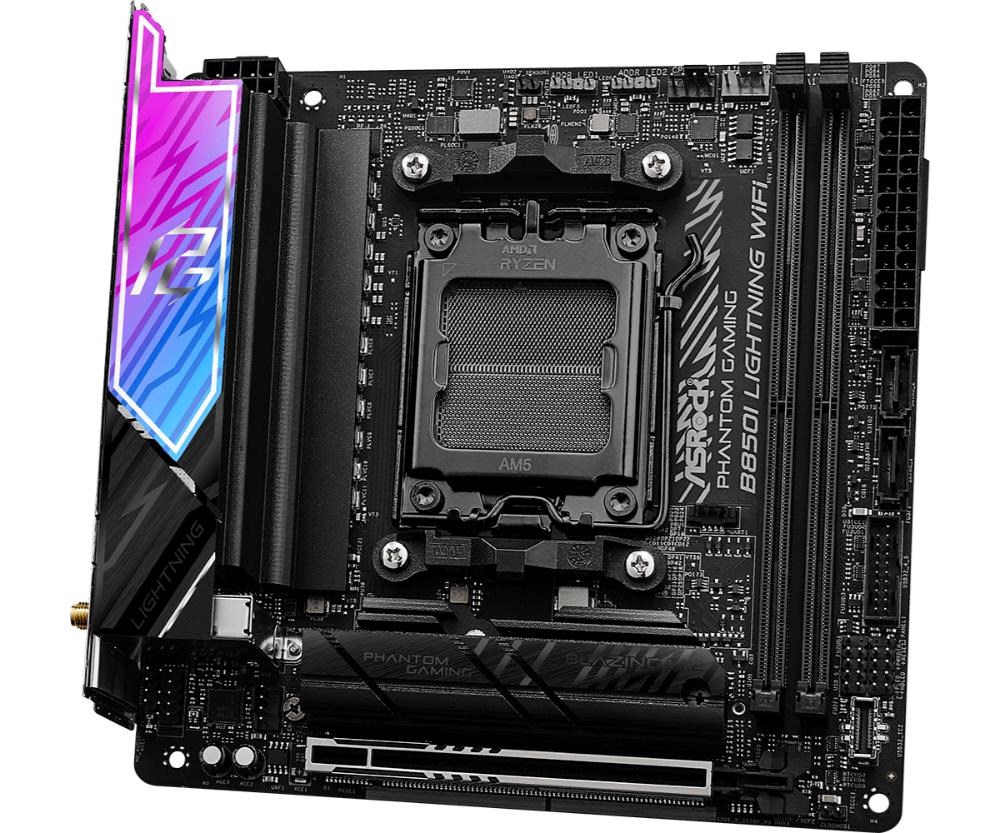 ASRock MB Sc AM5 B850I Lightning WiFi, AMD B850, 2xDDR5, 1xThunderbolt, 1xHDMI, WiFi, Mini-ITX3 