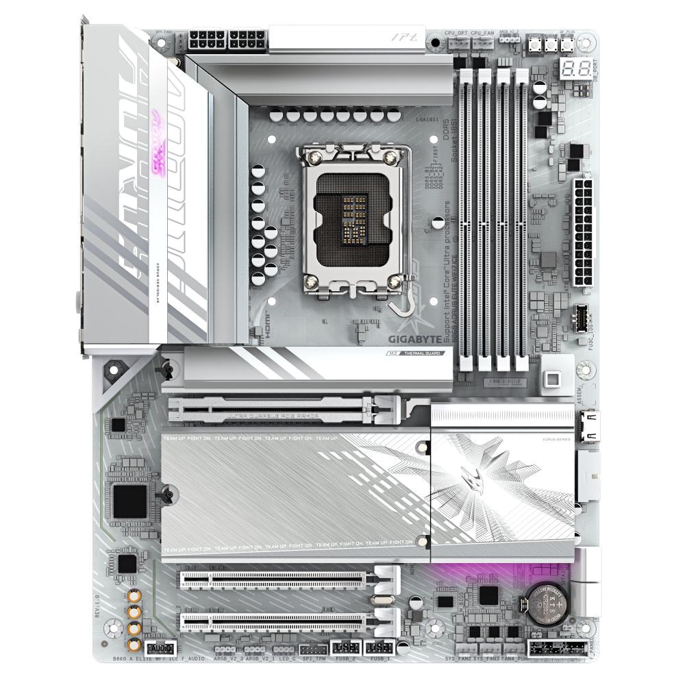 GIGABYTE MB Sc LGA1851 B860 AORUS ELITE WIFI7 ICE,  Intel B860,  4xDDR5,  1xUSB4,  1xDP,  1xHDMI,  WiFi,  ATX1 
