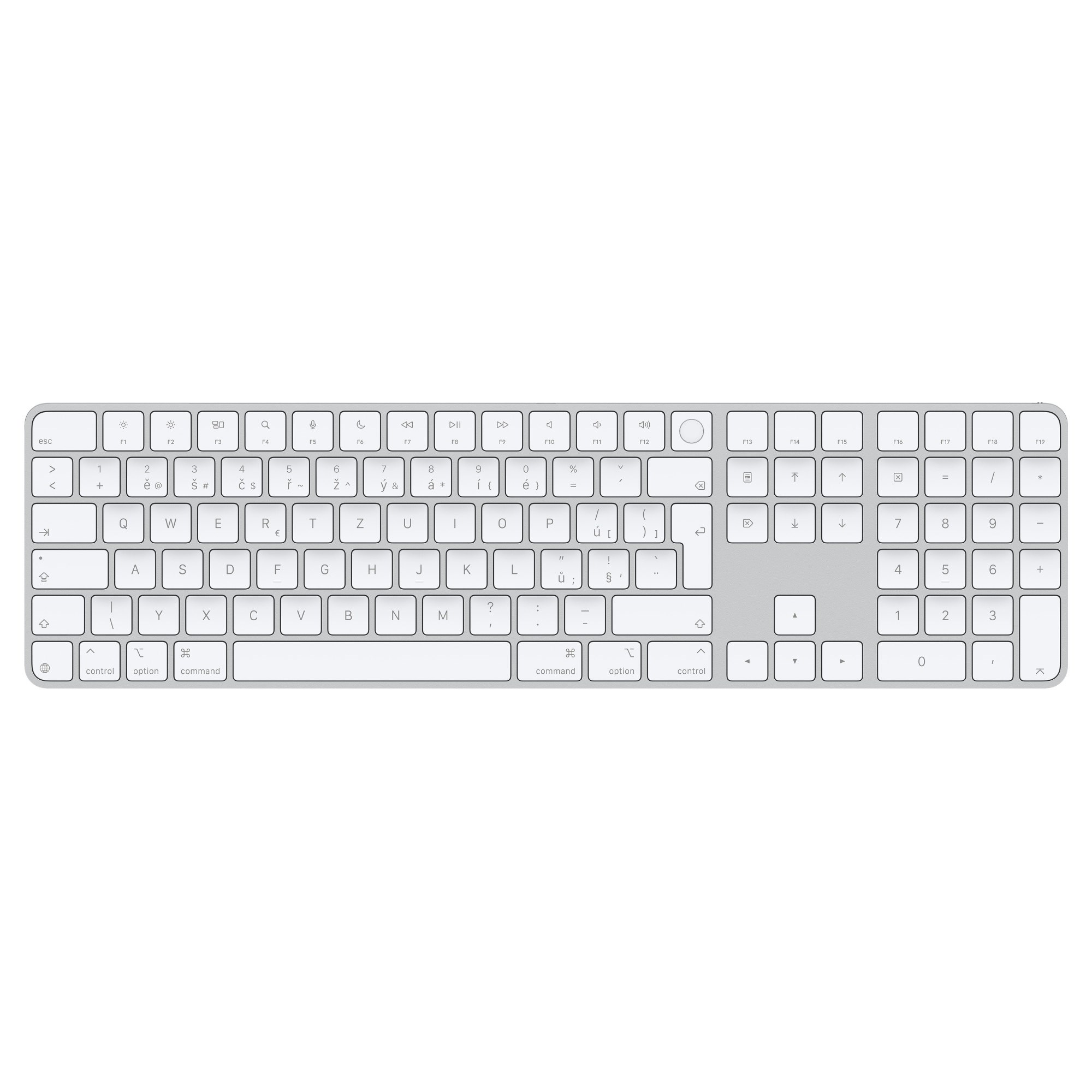 Apple Magic Keyboard (2024) w Touch ID and Numeric Keypad - Czech - White Keys0 