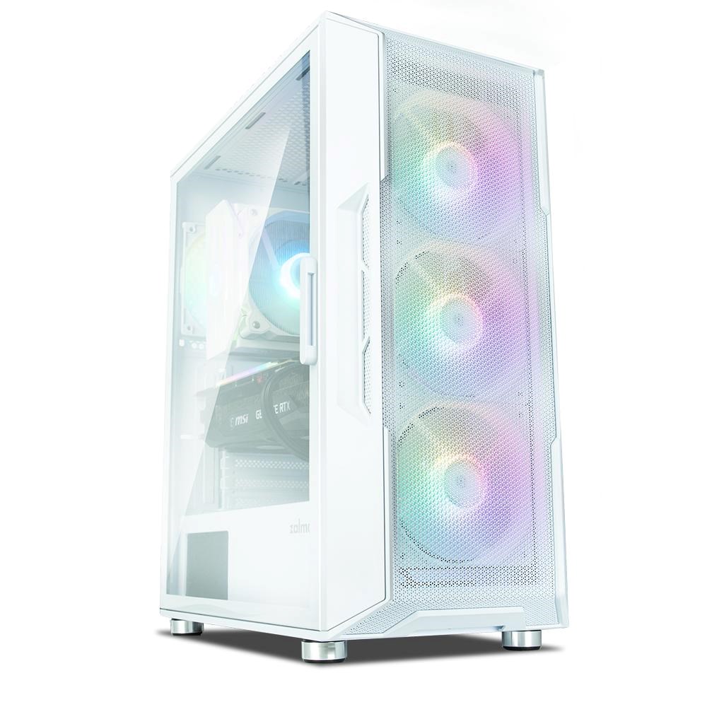 ZALMAN case I3 NEO, Mid Tower, ATX, 2xUSB 3.0, 1xUSB 2.0, 4x 120mm RGB Fan, bílá0 