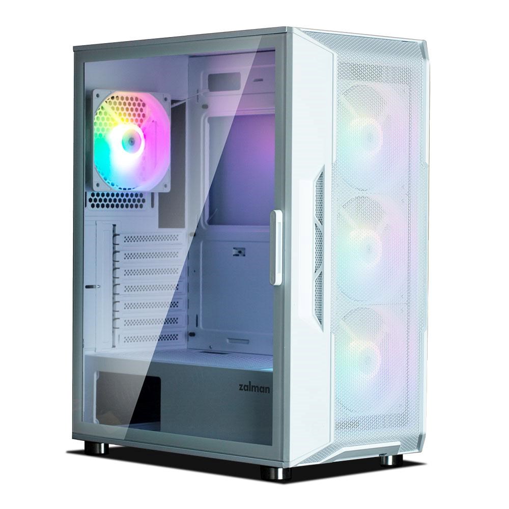 ZALMAN case I3 NEO, Mid Tower, ATX, 2xUSB 3.0, 1xUSB 2.0, 4x 120mm RGB Fan, bílá2 