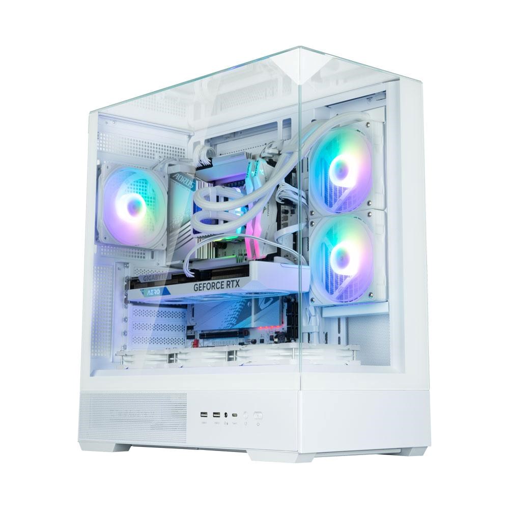 ZALMAN case P40 Prism, Mid Tower, ATX, 2xUSB 3.0, 1xUSB-C, 1x 120mm ARGB Fan, bílá0 