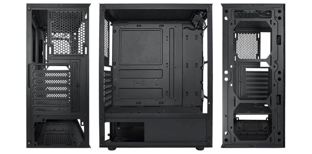 VeinX case HERMES MESH Mid Tower,  ATX,  1xUSB 3.0,  2xUSB 2.0,  4x ARGB Fan,  ARGB Controller,  černá3 