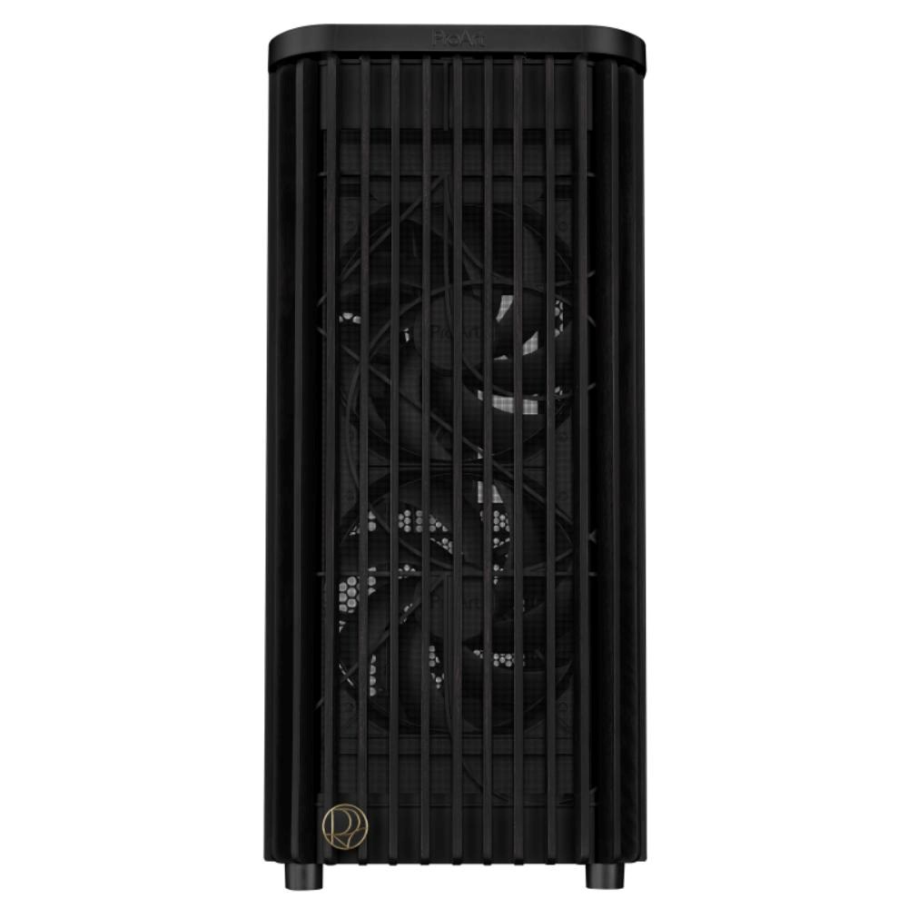 ASUS case PROART PA401 WOOD METAL,  Mid Tower,  ATX,  1xUSB-C Gen2x2,  2xUSB 3.0,  2x 160mm Fan,  1x 120mm Fan,  černá1 
