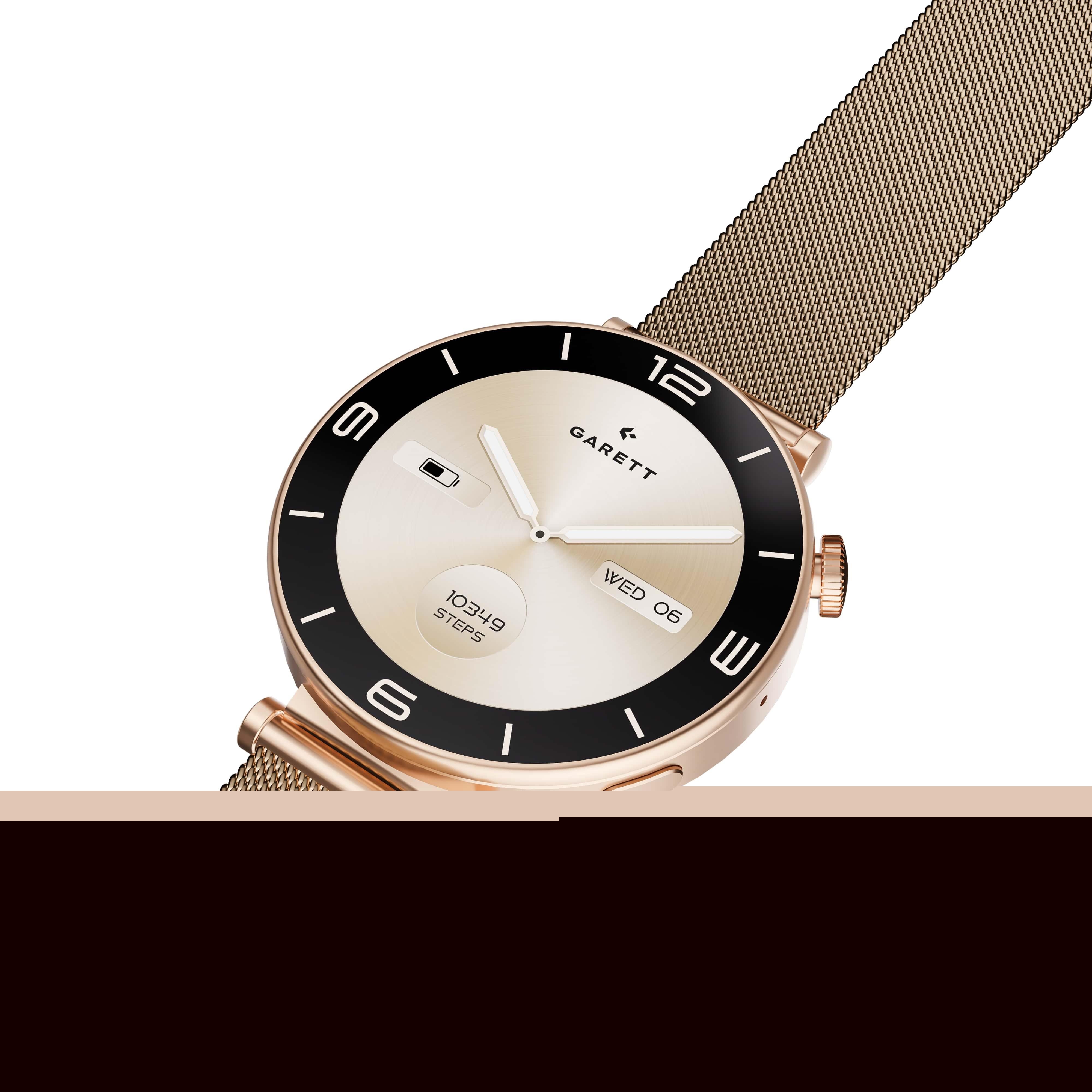 Garett Smartwatch ROSE zlatá,  Mesh steel3 