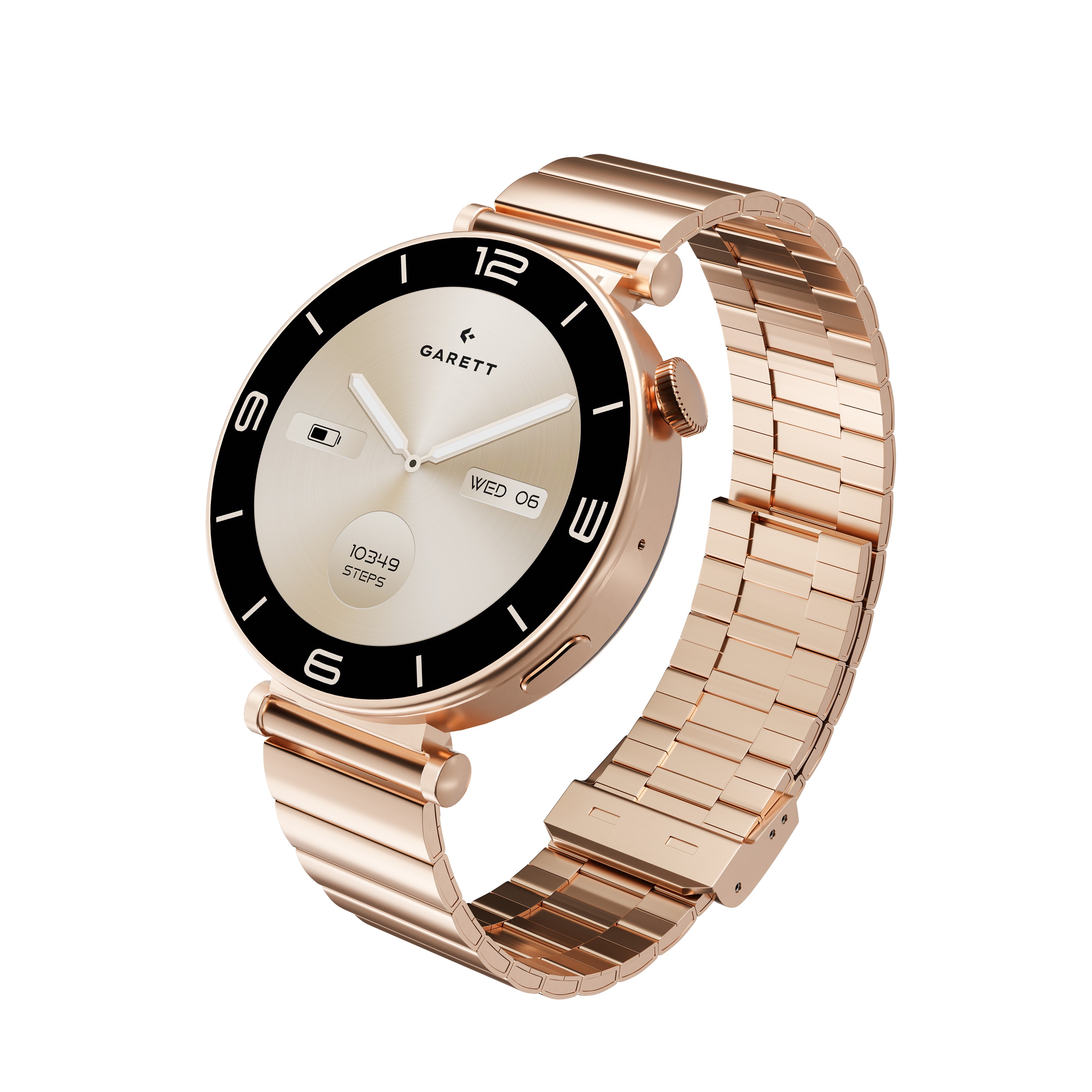 Garett Smartwatch ROSE zlatá,  Solid steel0 