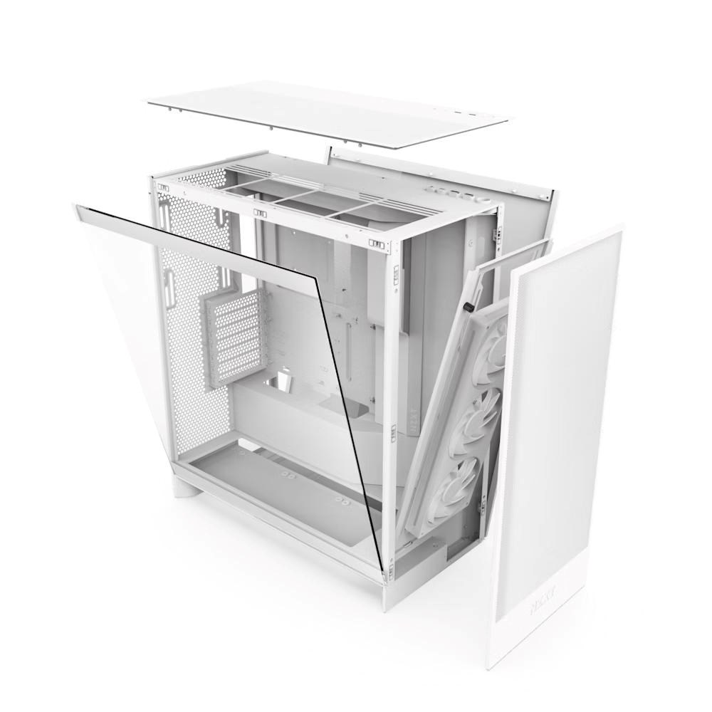 NZXT skříň H7 Flow RGB edition /  ATX /  3x 140 mm fan /  USB-C /  2x USB /  prosklená bočnice /  mesh panel /  RGB /  bílá5 