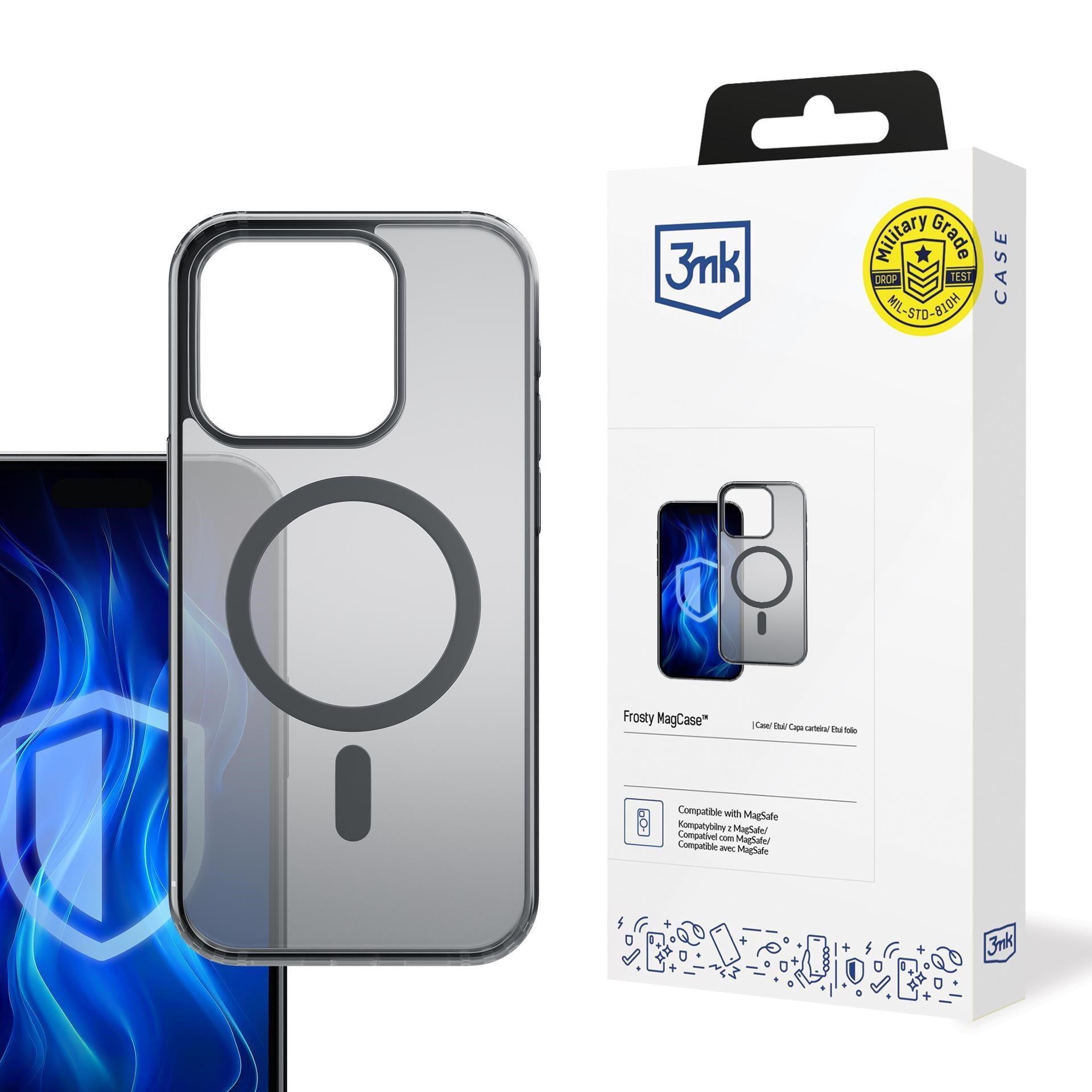 3mk ochranný kryt Frosty MagCase Black pro Apple iPhone 16E/  iPhone 17E0 