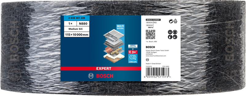 Bosch rounová role EXPERT N880 pro ruční broušení 115 mm × 10 m, střední S2 